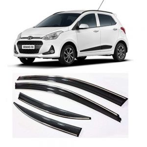 rain window door visor wind deflectors and sunshield protectors  For Grand I10  - black